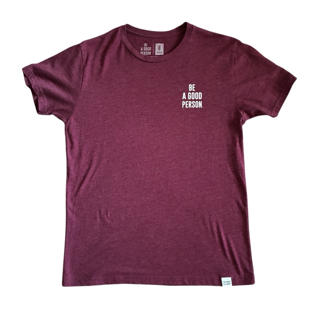 Be A Good Person Mini Logo Signature Tee - Maroon